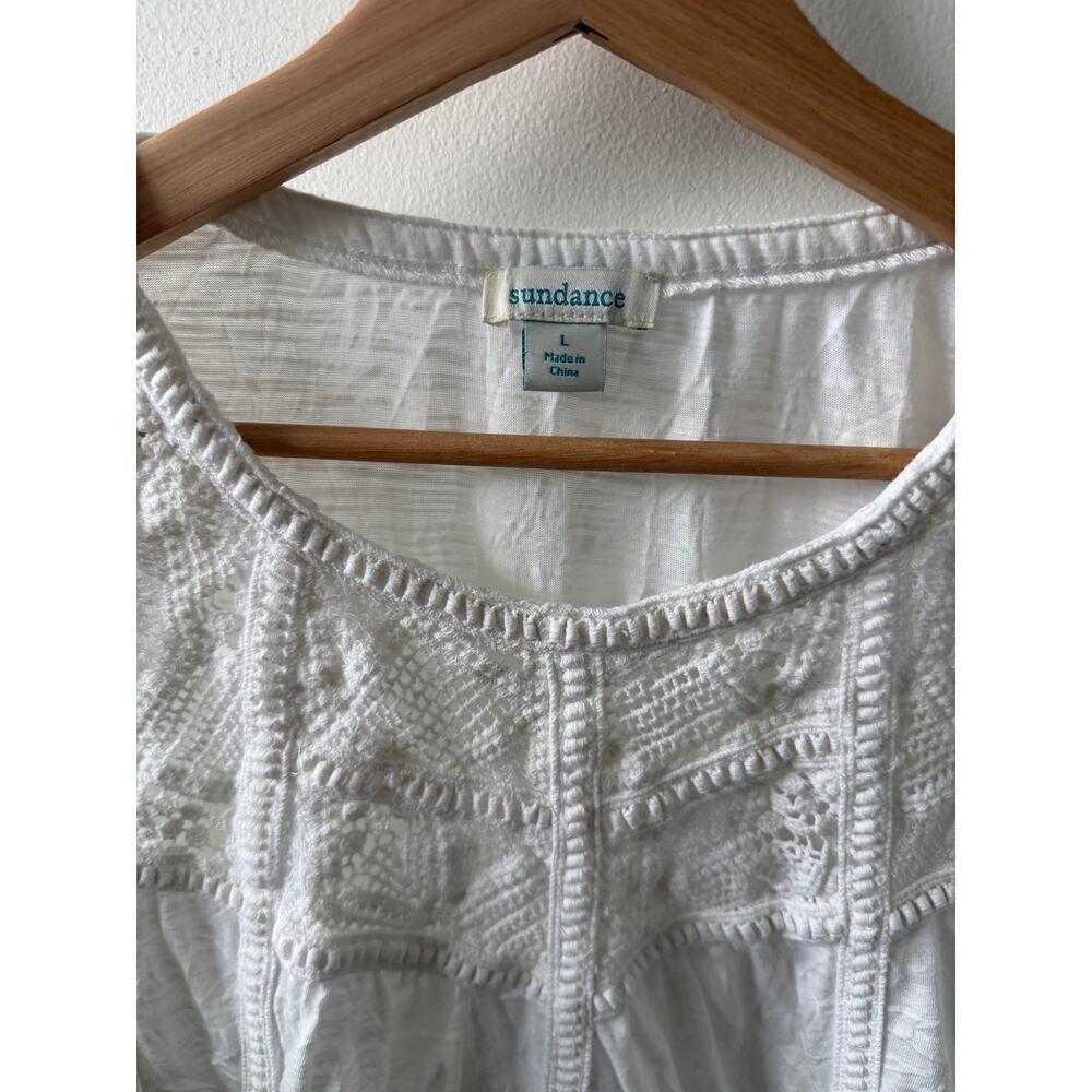 Sundance Royal Rosie crinkle top women's size L - Picture 3 of 5